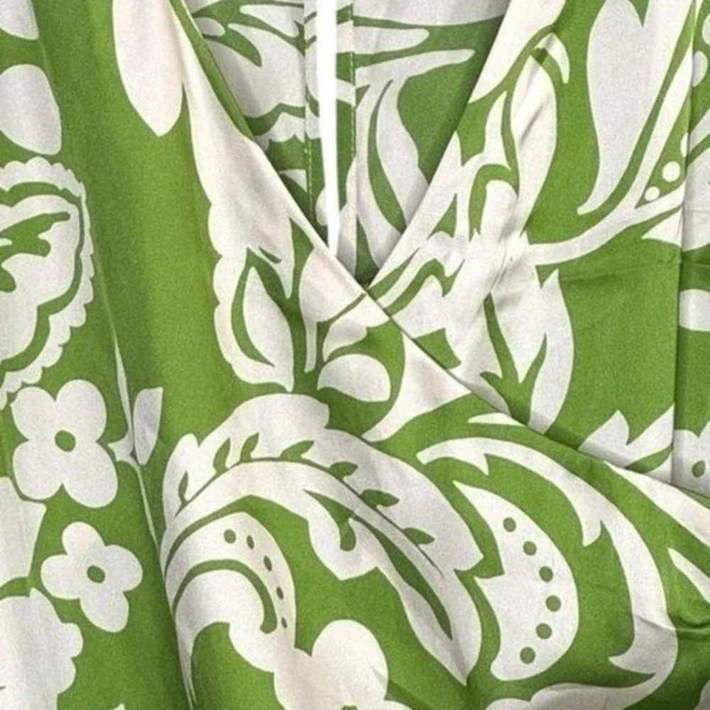 Zara Green Wrap Dress Wedding‎ Guest Cocktail Summer Event Dress Size M